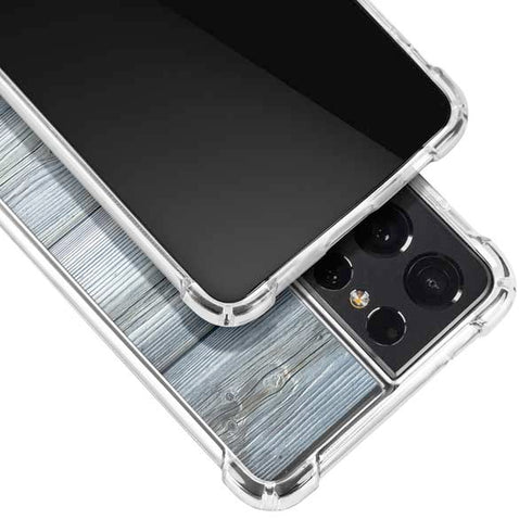 Weathered Blue Wood Galaxy S21 Ultra 5G Clear Case